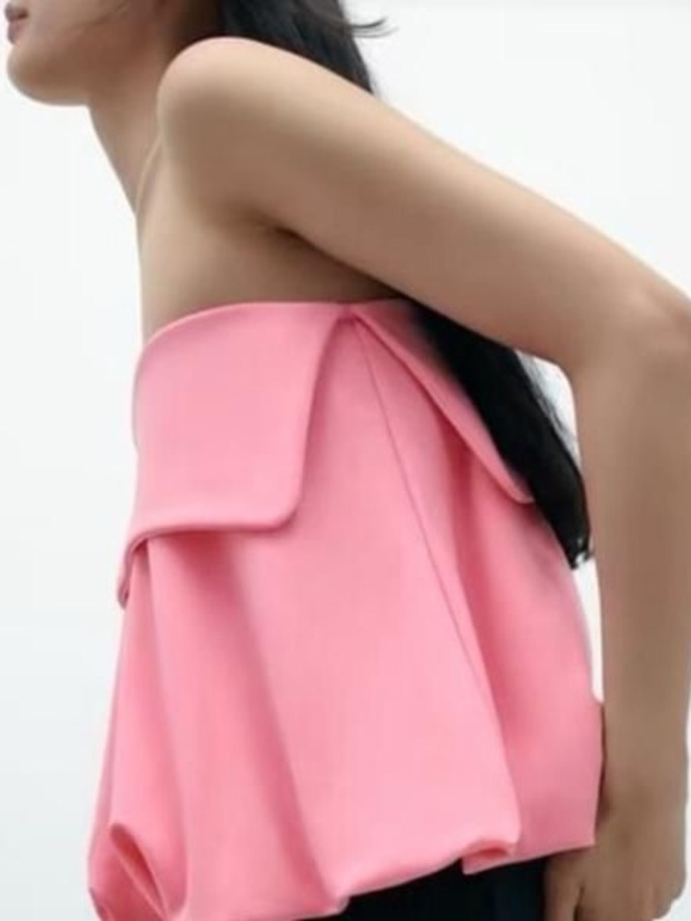 Zara Pink Strapless Ruffled Top - Picture 4 of 7
